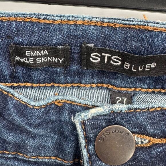 STS Blue Emma Ankle Skinny Jeans Women  Distressed Embellished Pockets Size 27 - Picture 5 of 7